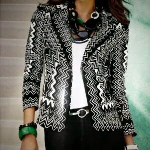Black and White Zigzag Women's Jacket